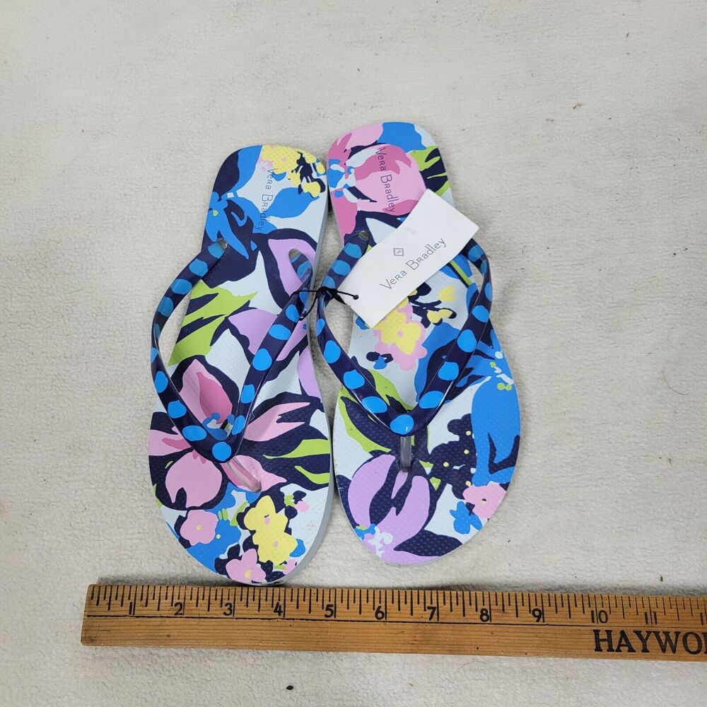 Vera Bradley Sandals Flip Flops Marian Size 8 M Womens Shoes Tropical Beach Pool - Picture 12 of 12